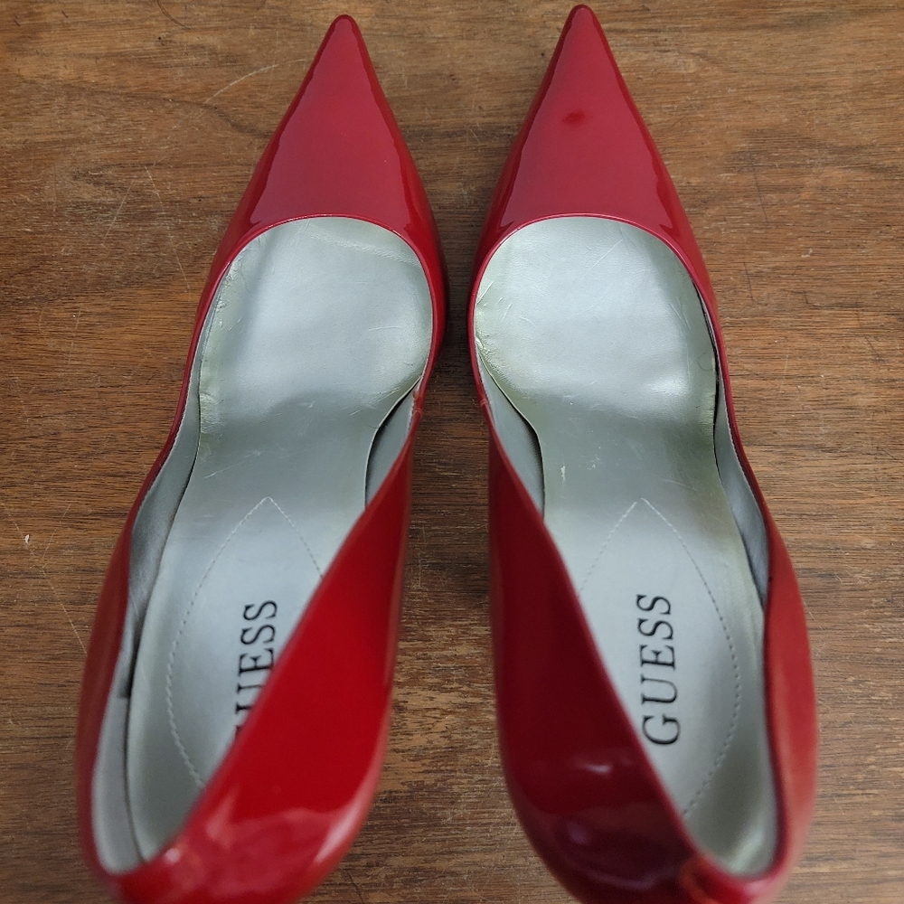 Red Patent Guess Heels Size 10